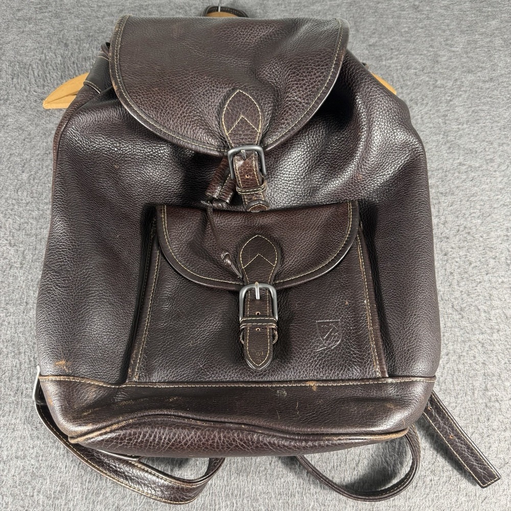 Allen Edmonds Brown Leather Backpack Bag Mens Travel Work Made In USA
